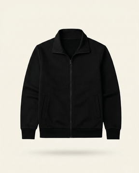 St. Martin Co Navy Full-Zip Stand Collar Fleece Jacket — detail view