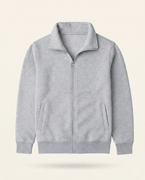 St. Martin Co Navy Full-Zip Stand Collar Fleece Jacket — detail view