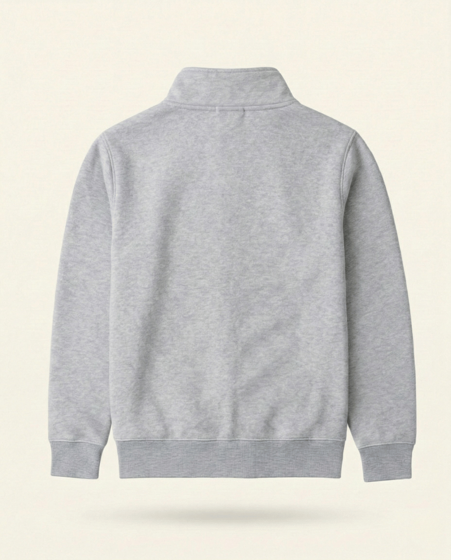 St. Martin Co Navy Full-Zip Stand Collar Fleece Jacket — detail view