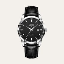 St. Martin Co White Dial Quartz Watch Brown Leather Strap — detail view
