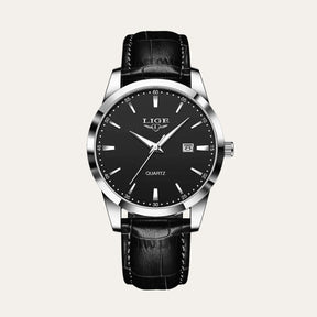 St. Martin Co White Dial Quartz Watch Brown Leather Strap — detail view