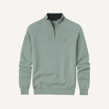St. Martin Co Grey Ribbed Quarter-Zip Contrast Collar — lifestyle view