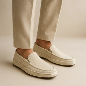 St. Martin Co Woven Canvas Espadrille Slip-On Loafer — detail view