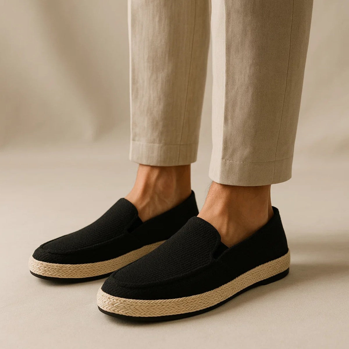 St. Martin Co Woven Canvas Espadrille Slip-On Loafer — detail view