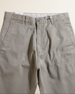 St. Martin Co Tapered Greige Cotton Chino Trousers — lifestyle view