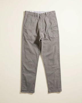 St. Martin Co Tapered Greige Cotton Chino Trousers — back view
