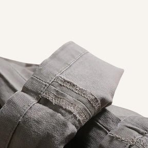 St. Martin Co Tapered Greige Cotton Chino Trousers — detail view