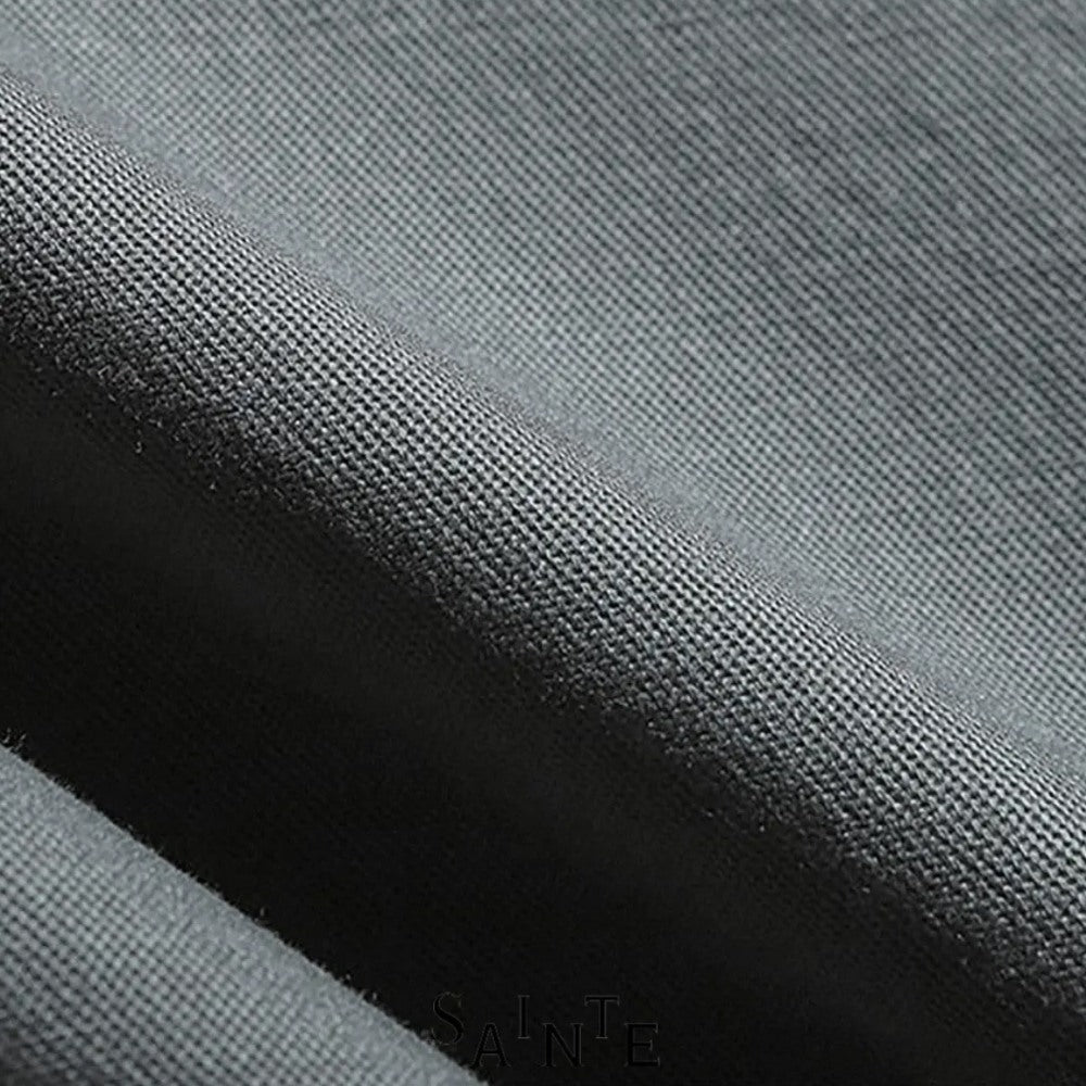St. Martin Co Tapered Greige Cotton Chino Trousers — detail view