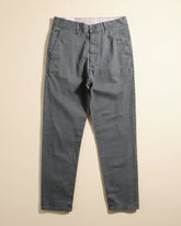 St. Martin Co Tapered Greige Cotton Chino Trousers — detail view