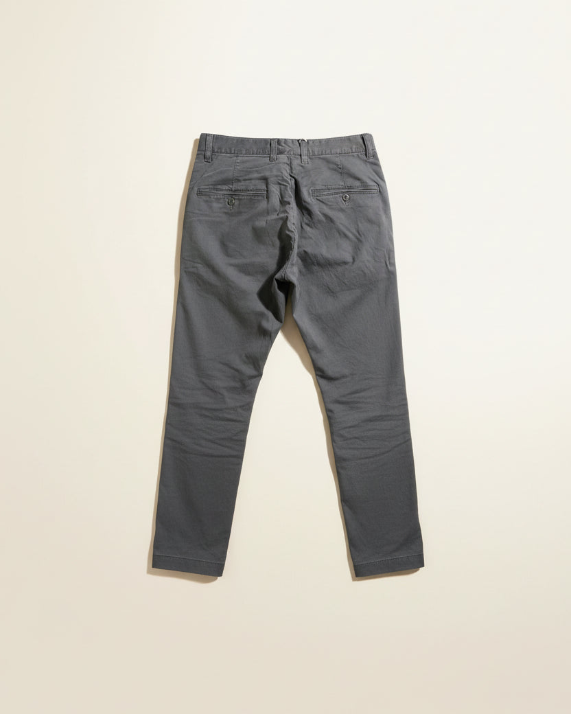 St. Martin Co Tapered Greige Cotton Chino Trousers — detail view
