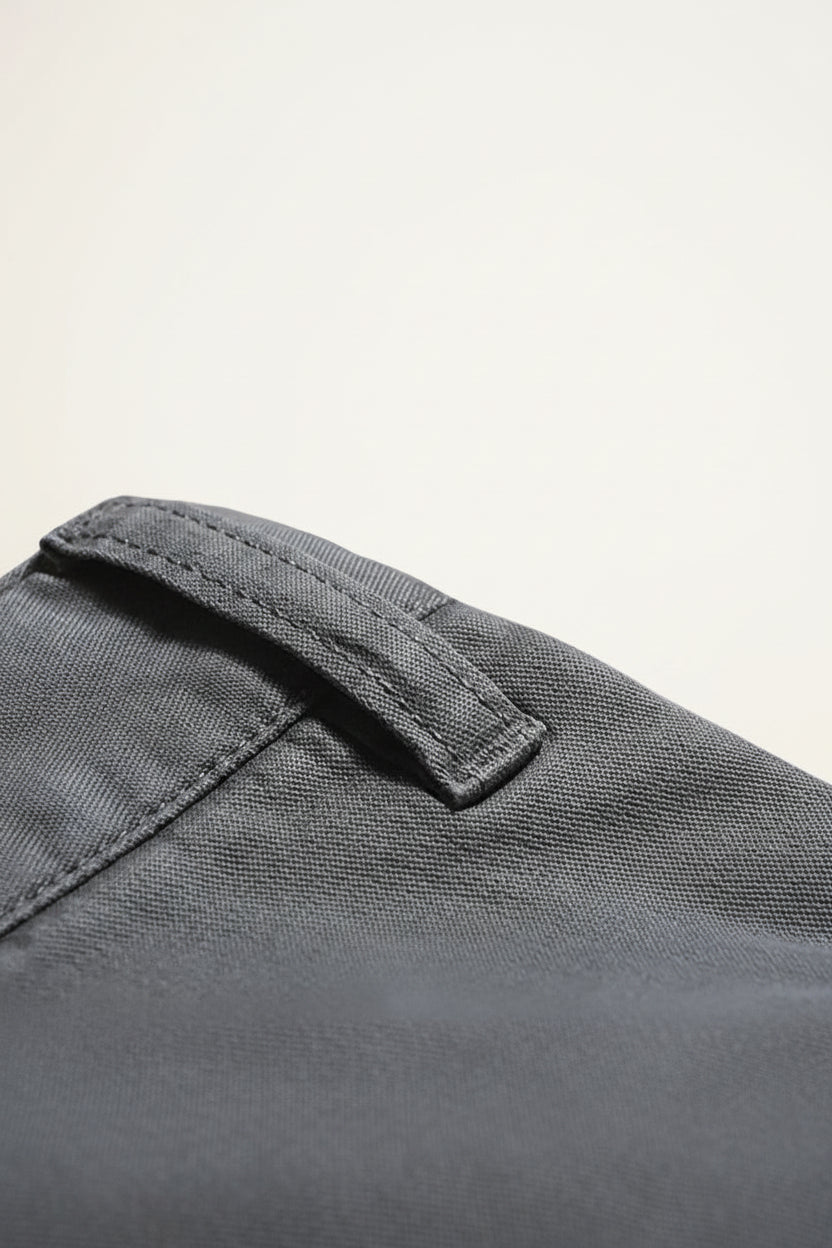 St. Martin Co Tapered Greige Cotton Chino Trousers — side view