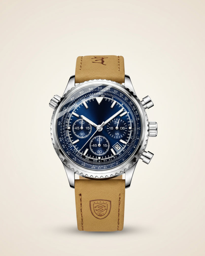 St. Martin Co Forest Dial Chronograph on Sand Strap — side view