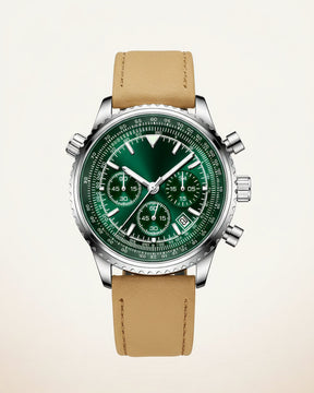 St. Martin Co Forest Dial Chronograph on Sand Strap — front view
