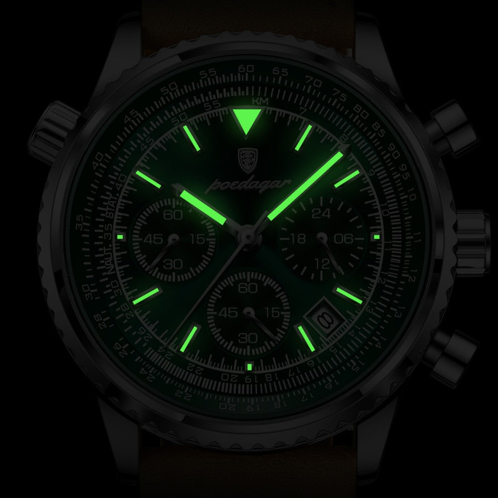 St. Martin Co Forest Dial Chronograph on Sand Strap — lifestyle view