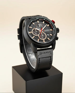 St. Martin Co Brown Dial Rose Gold Chronograph Watch — detail view