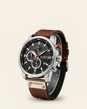 St. Martin Co Brown Dial Rose Gold Chronograph Watch — detail view