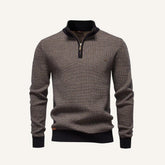 St. Martin Co Flecked Quarter-Zip with Contrast Trim — front view