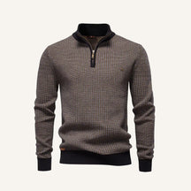 St. Martin Co Flecked Quarter-Zip with Contrast Trim — front view