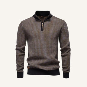 St. Martin Co Flecked Quarter-Zip with Contrast Trim — front view