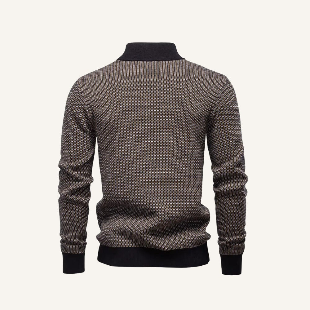 St. Martin Co Flecked Quarter-Zip with Contrast Trim — side view