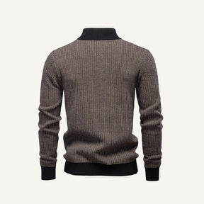 St. Martin Co Flecked Quarter-Zip with Contrast Trim — side view