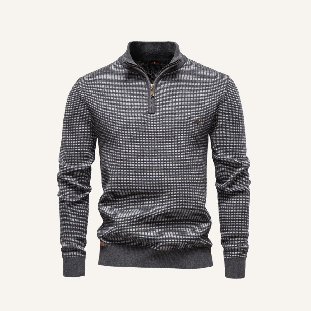 St. Martin Co Flecked Quarter-Zip with Contrast Trim — lifestyle view