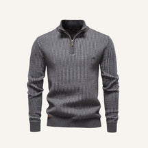 St. Martin Co Flecked Quarter-Zip with Contrast Trim — lifestyle view