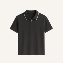 St. Martin Co Cream Quarter-Zip Tipped Collar Polo — side view
