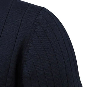 St. Martin Co Ribbed Quarter-Zip Knit in Stone — detail view