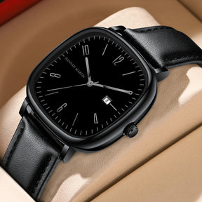 St. Martin Co Cushion Case Black Dial Date Watch — lifestyle view