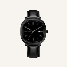 St. Martin Co Cushion Case Black Dial Date Watch — detail view