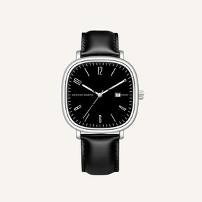 St. Martin Co Cushion Case Black Dial Date Watch — front view