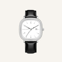 St. Martin Co Cushion Case Black Dial Date Watch — detail view