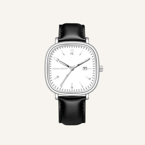 St. Martin Co Cushion Case Black Dial Date Watch — detail view