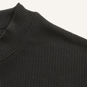 St. Martin Co Black Ribbed Knit Crew-Neck Tee — lifestyle view