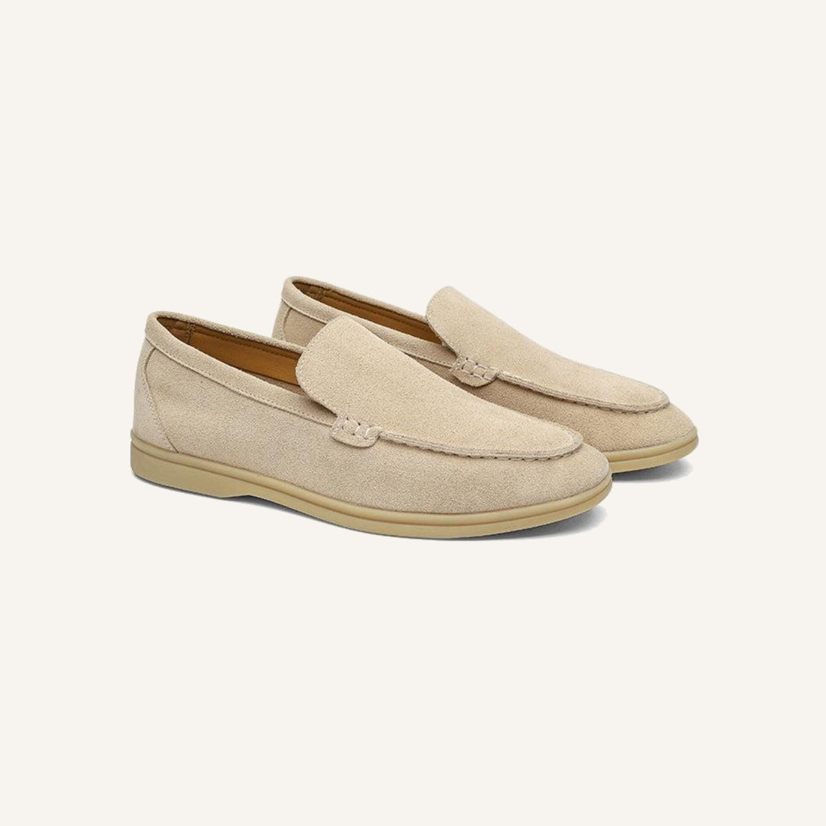 St. Martin Co Camel Suede Slip-On Walking Loafer — detail view
