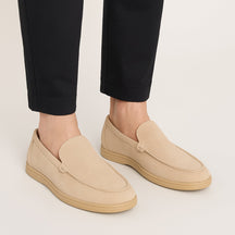St. Martin Co Camel Suede Slip-On Walking Loafer — lifestyle view