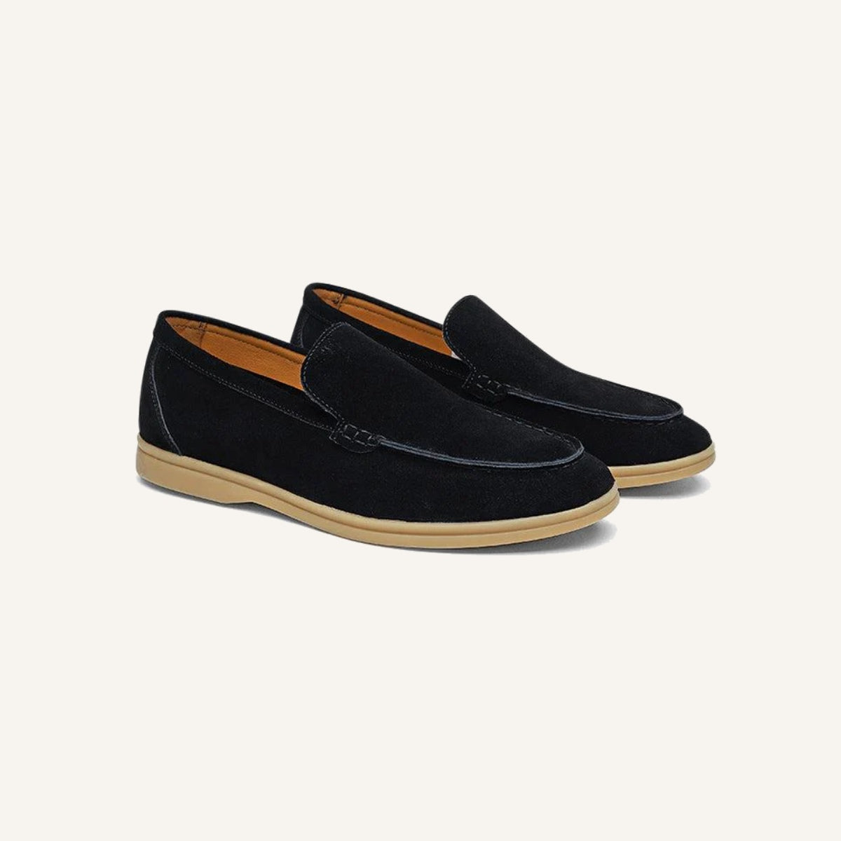 St. Martin Co Camel Suede Slip-On Walking Loafer — back view