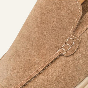 St. Martin Co Camel Suede Slip-On Walking Loafer — detail view