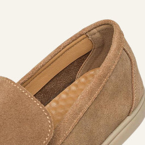 St. Martin Co Camel Suede Slip-On Walking Loafer — detail view