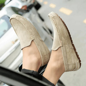 St. Martin Co Stone Suede Slip-On Driving Loafer — detail view