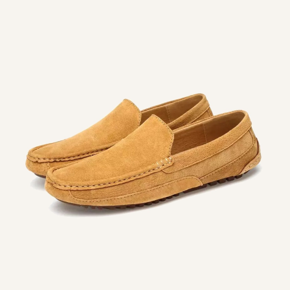 St. Martin Co Stone Suede Slip-On Driving Loafer — detail view
