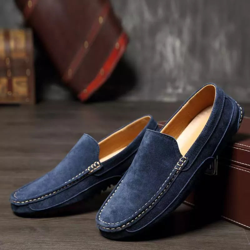 St. Martin Co Stone Suede Slip-On Driving Loafer — detail view