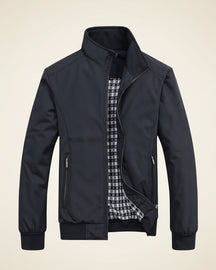 St. Martin Co Navy Harrington Zip Jacket Printed Lining — detail view