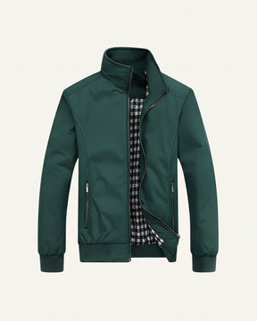 St. Martin Co Navy Harrington Zip Jacket Printed Lining — detail view