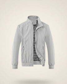 St. Martin Co Navy Harrington Zip Jacket Printed Lining — detail view