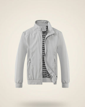 St. Martin Co Navy Harrington Zip Jacket Printed Lining — detail view