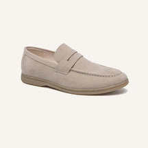 St. Martin Co Sand Suede Penny Loafer Flat Sole — detail view