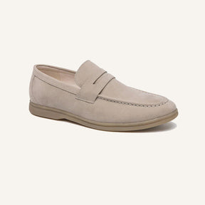 St. Martin Co Sand Suede Penny Loafer Flat Sole — detail view