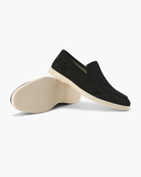 St. Martin Co Suede Slip-On Loafer Cream Rubber Sole — detail view